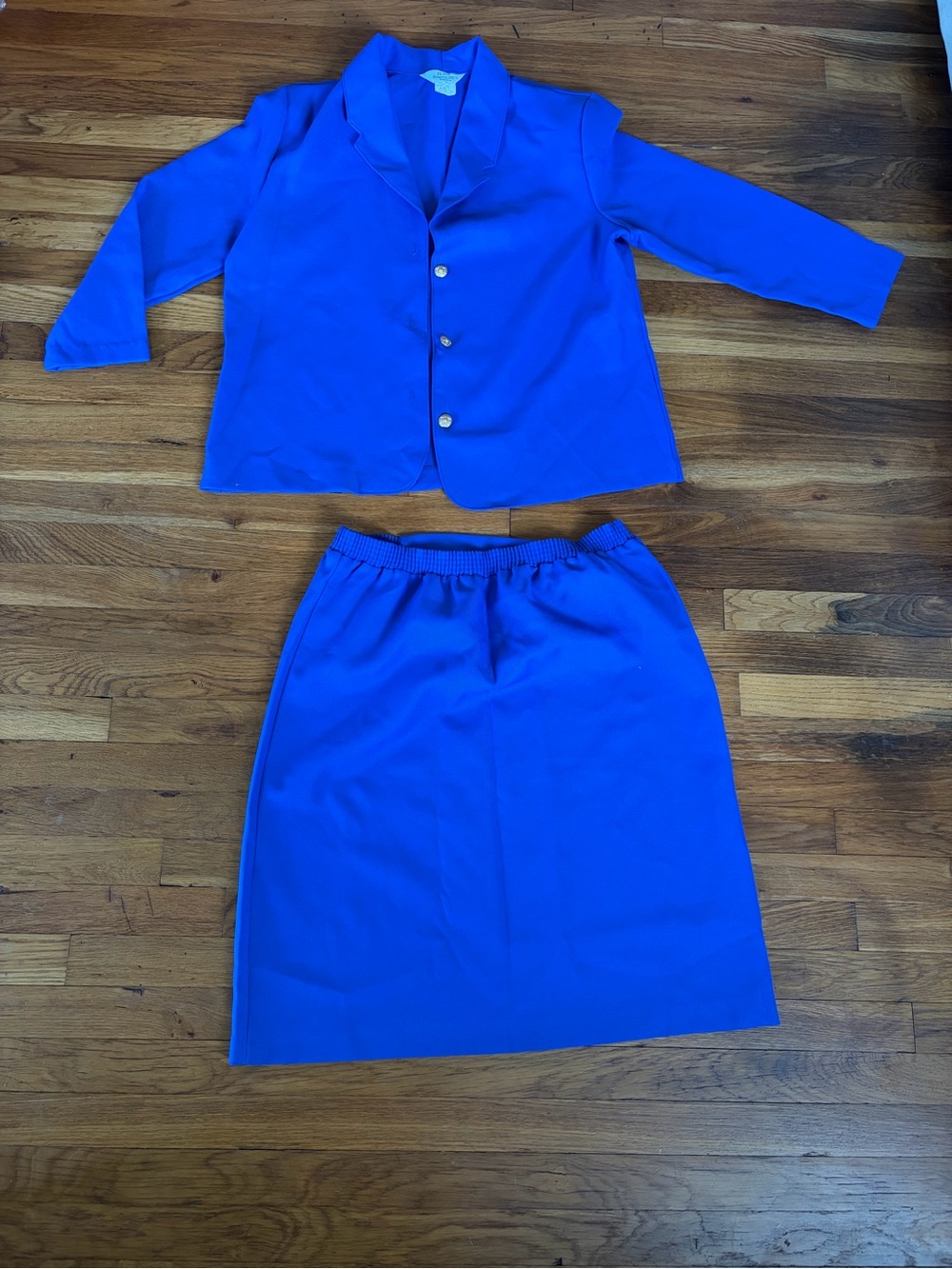 Blair Boutique Royal Blue Women’s jacket with Skirt Straight Silhouette